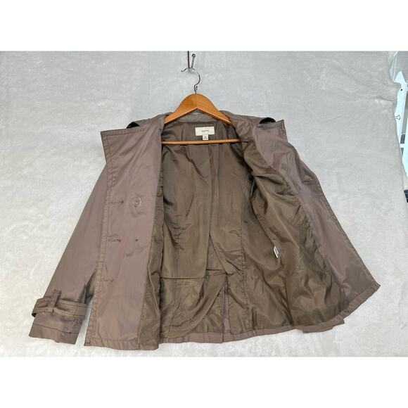 Womens‎ Pea Coat Rain Jacket Merona Size XS Tan Brown Double Breasted Button Up - Picture 5 of 16